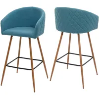 Mendler 2er-Set Barhocker HWC-D72, Barstuhl Tresenhocker Küchenhocker mit Lehne,