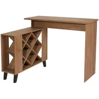 Mendler Bartisch HWC-M45, Stehtisch Thekentisch Weinregal Weinschrank, Staufächer 93x120x98cm,