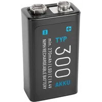 Absina 9V Akku Block wiederaufladbar 300 mit geringer Selbstentladung
