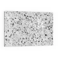 Deqori Küchenrückwand 'Grauer Terrazzo', Glas Spritzschutz Badrückwand Herdblende schwarz
