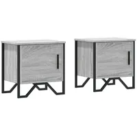 VidaXL Nachttische 2 Stk. Grau Sonoma 40x30x40 cm Holzwerkstoff