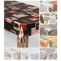 Laro Wachstuch-Tischdecke Wachstischdecke Gartentischdecke, Muster:Kaffee Barista Schwarz Rot, Größe:110x200