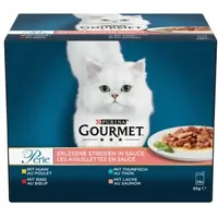 Purina Erlesene Streifen in Sauce mit Huhn, Rind, Thunfisch