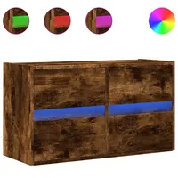 VidaXL TV-Wandschrank mit LED-Beleuchtung Räuchereiche 80x31x45 cm