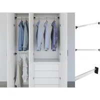 VidaXL Teleskop-Kleiderstangen 2 Stk. Silbern 58-100 cm