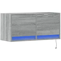VidaXL TV-Wandschrank mit LED-Beleuchtung Grau Sonoma 80x31x38 cm