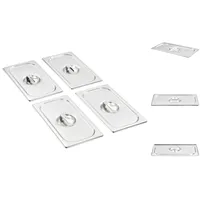 VidaXL Deckel für GN 1/3 Behälter 4 Stk. Edelstahl