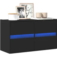 VidaXL TV-Wandschrank mit LED-Beleuchtung Schwarz 80x31x45 cm