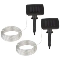 GLOBO LED Lichterkette Solar Solarlichterkette mit Erdspieß mehrfarbig farbige