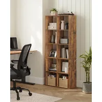 VASAGLE Bücherregal, mit 10 Fächern vintagebraun