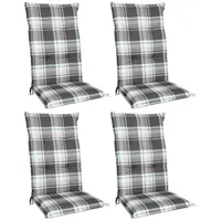 Beautissu 4er Set Hochlehner Auflage Sunny 100x50x6cm - Grün