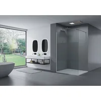 Bernstein Duschabtrennung Bernstein Walk-In EX101 8mm Nano Echtglas Milchglas-Streifen