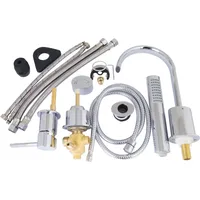 PaulGurkes 4-Loch Wannenrandarmatur Wannenkombination oval