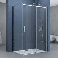 SoGood doporro Eckdusche 80x110cm Eck-Duschkabine Duschabtrennung ESG-Sicherheitsglas Klarglas inkl.
