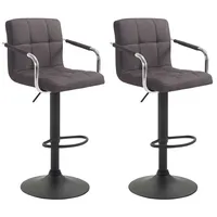 CLP 2er Set Barhocker Lucy Stoff dunkelgrau/schwarz