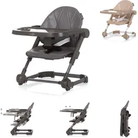 Chipolino Kinderstuhl, Booster Muffin klappbar, Gurt, höhenverstellbar, Tablett beige