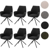 Mendler 6er-Set Esszimmerstuhl HWC-G67, Küchenstuhl Stuhl Armlehne, drehbar Auto-Position,