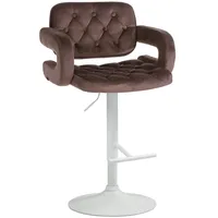 CLP Barhocker Dublin Samt braun/Metall matt weiss