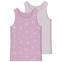 NAME IT Mädchen NMFTANK TOP 2P Butterfly NOOS Unterhemd,