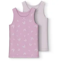NAME IT Mädchen NMFTANK TOP 2P Butterfly NOOS Unterhemd,