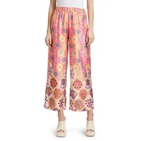 Cartoon Palazzohose Cartoon Palazzo-Hose mit weitem Bein Material rosa