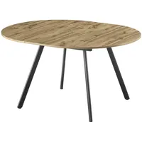 B&D home Esstisch Eiche Schwarz, Rund, 120x76x120 cm, Esszimmer,