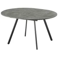 B&D home Esstisch Grau, Schwarz, Rund, 120x76x120 cm, Esszimmer,