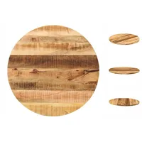 VidaXL Tischplatte Ø 80x1,5 cm Rund Raues Massives Mangoholz