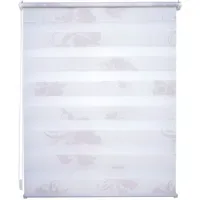 LIEDECO Doppelrollo floral 90 x 210 cm weiß
