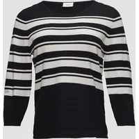 S.Oliver BLACK LABEL Streifenpullover, mit Streifenmuster, schwarz