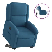 VidaXL Relaxsessel mit Aufstehhilfe Elektrisch Blau Samt