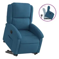 VidaXL Relaxsessel mit Aufstehhilfe Blau Samt