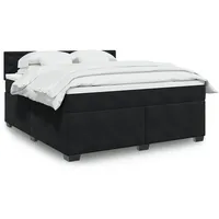 VidaXL Boxspringbett mit Matratze Schwarz 180x200 cm Samt