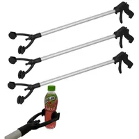 Hossi's Wholesale Müllgreifer 3 Greifzangen Schwarz/Silber 88 cm