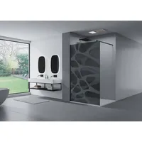 Bernstein Duschabtrennung Walk-In Nano Echtglas EX101 - Milchglas-Muster Wave