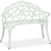 Relaxdays Gartenbank, 2-Sitzer, Terrasse, Balkon, Aluminium & Gusseisen, HxBxT: