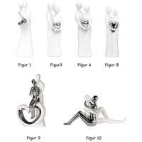Brillibrum Design| Dekofigur Liebespaar | Keramik Figur weiß mit