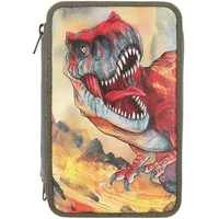 DEPESCHE Dino World - Gefüllte 3-Fach Federtasche in Olivegrün,