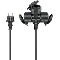 Goobay Verlängerungskabel Outdoor, Verlängerung, 3 fach, 5 m, schwarz