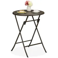 Relaxdays Gartentisch Rattan-Optik, rund, HxD: 75 x 60 cm,