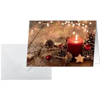 Sigel 10 SIGEL Weihnachtskarten Red Christmas Candle DIN A6