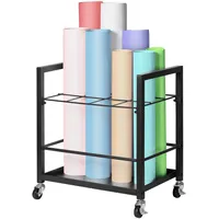 Vevor Blaupausen-Aufbewahrungsregal, Blaupausenhalter mit 12 Fächern und Rädern, mobiler