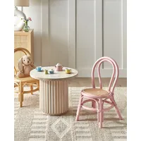 Beliani Kinderstuhl aus Rattan rosa Boho Stil Indoor Outdoor