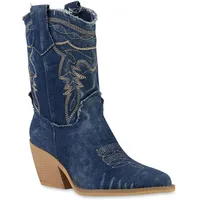 VAN HILL Cowboy Boots in Dunkelblau