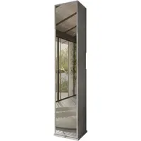 WELLTIME Hamburg Hochschrank 185 x 35/37 cm grau Metall/Massivholz
