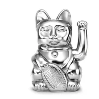 Donkey products Dekofigur Lucky Cat Cosmic Winkekatze shiny silver