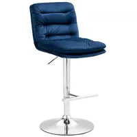 CLP Barhocker Damar Samt blau/chrom