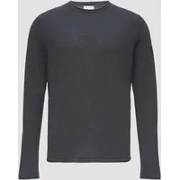 S.Oliver - Strickpullover mit Flammgarnstruktur und Rollsaum-Details, Herren, grau,