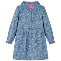 VidaXL Kinderkleid mit Langen Ärmeln Petrolblau 128