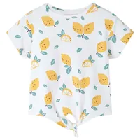 VidaXL Kinder-T-Shirt mit Bindesaum Ecru 104